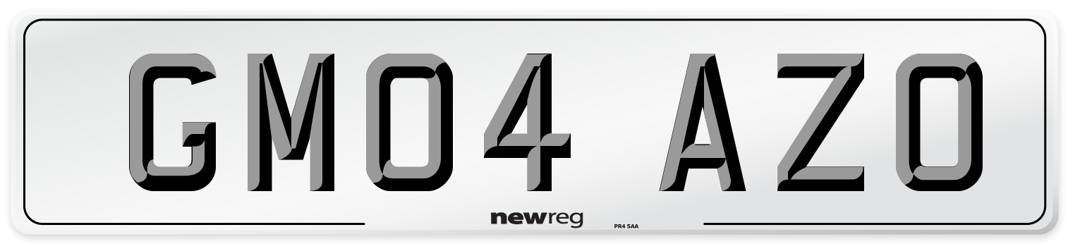 GM04 AZO Number Plate from New Reg